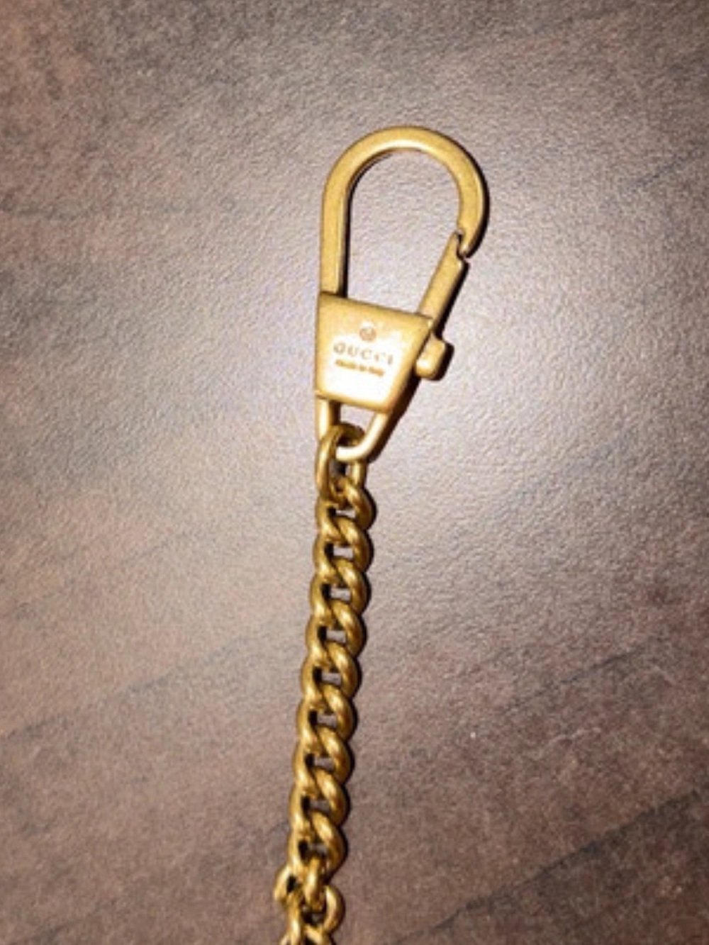 Gucci Gold Chain Key Clip use as a key chain or charm